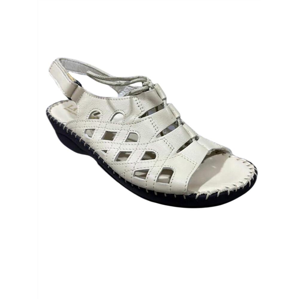 NEW LAPLUME women's brady sandals in bone/ leather